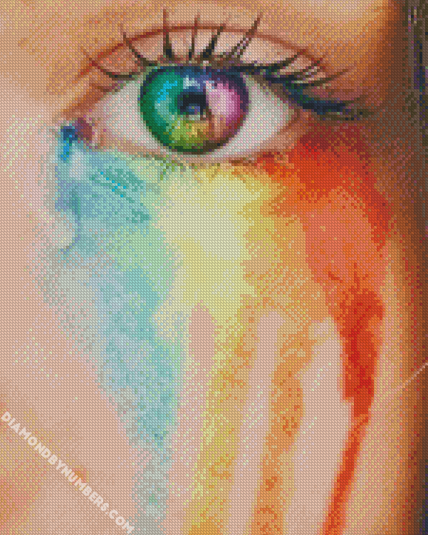 Crying Rainbow - 5D Diamond Painting - DiamondByNumbers - Diamond Painting  art